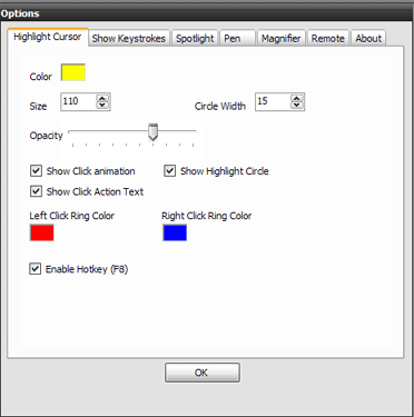 mouse pointer options